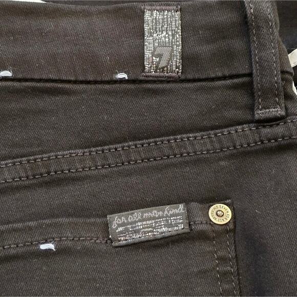 7 For All Mankind Ankle Super Skinny Jeans Size‎ 30 Blair Black White Stripes - Picture 12 of 15